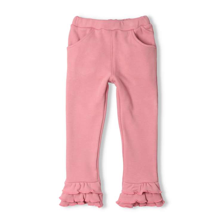 Super warm fleece lined long pants with frilled hem