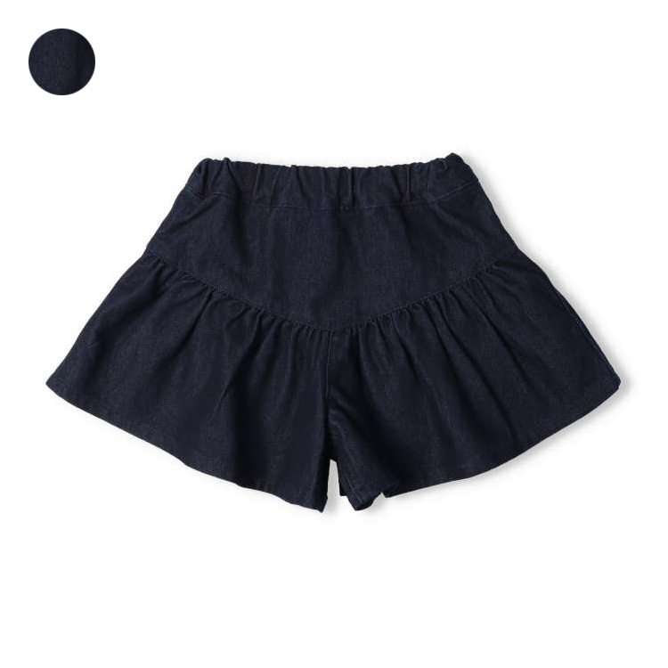 Stretch denim culottes (navy, 130cm)