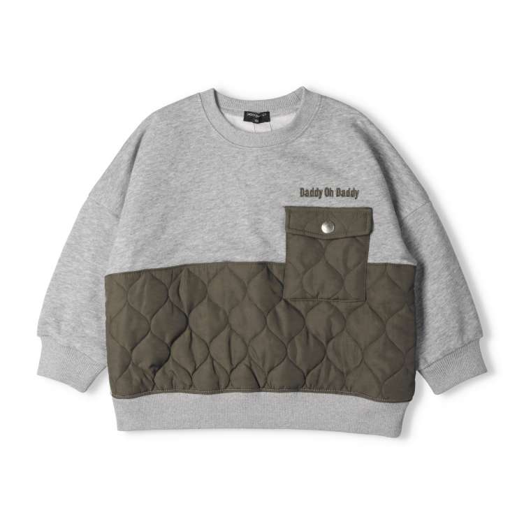 Quilted docking back logo fleece sweatshirt