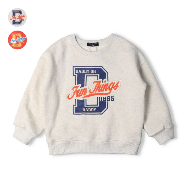 Logo embroidered applique fleece sweatshirt