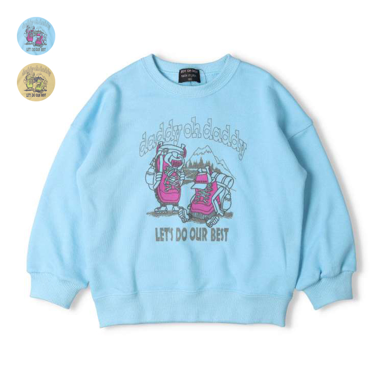 Shoe motif print fleece sweatshirt