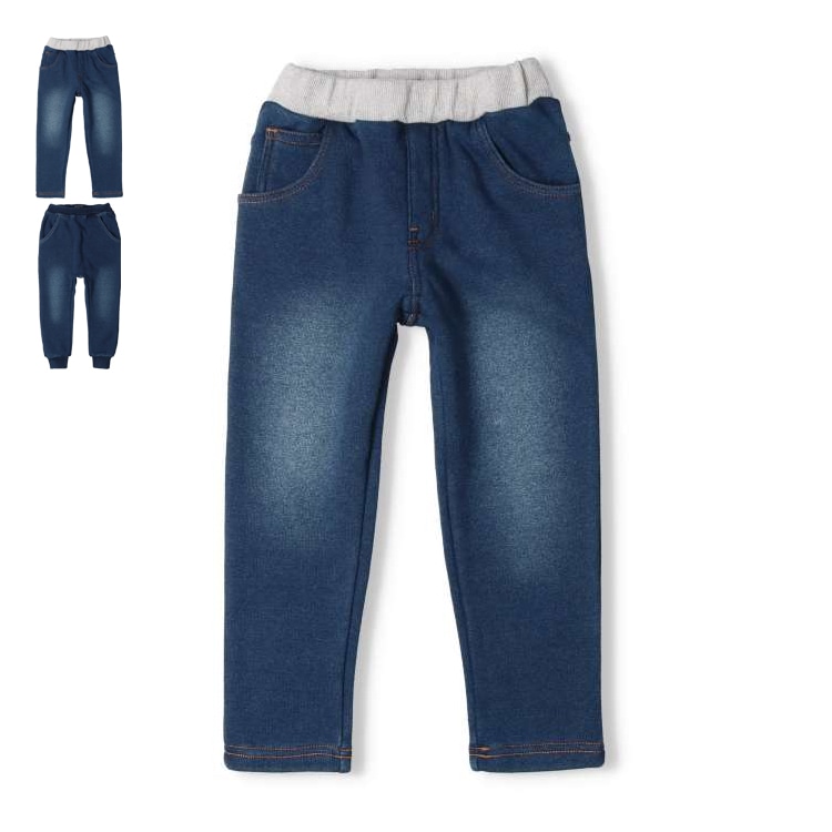 Denim-style super warm fleece-lined pants