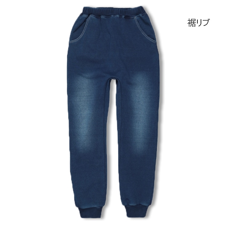 Denim-like super warm fleece pants (140-160cm)