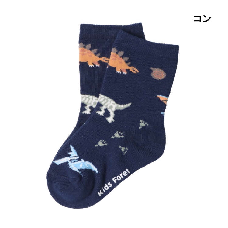 恐龍圖案圓襪