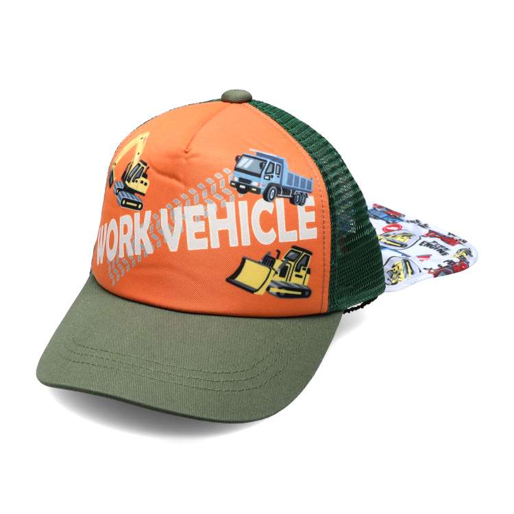 Dinosaur/working car Mesh cap/hat with sunshade