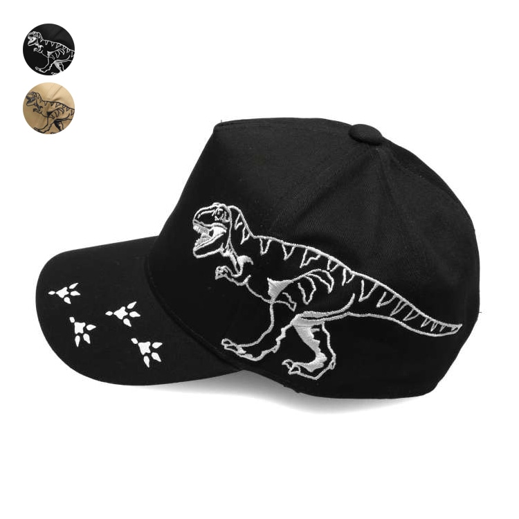 恐竜刺繍入りツイルキャップ・帽子