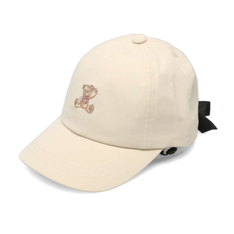 小熊刺繡斜紋金箔帽/帽子