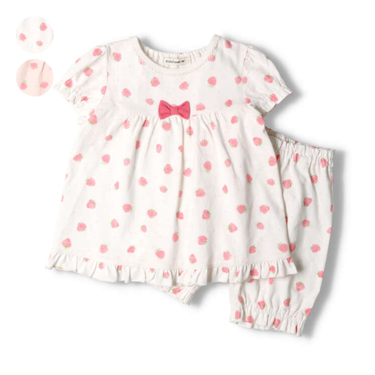 Strawberry pattern short sleeve pajamas (pink, 140cm)