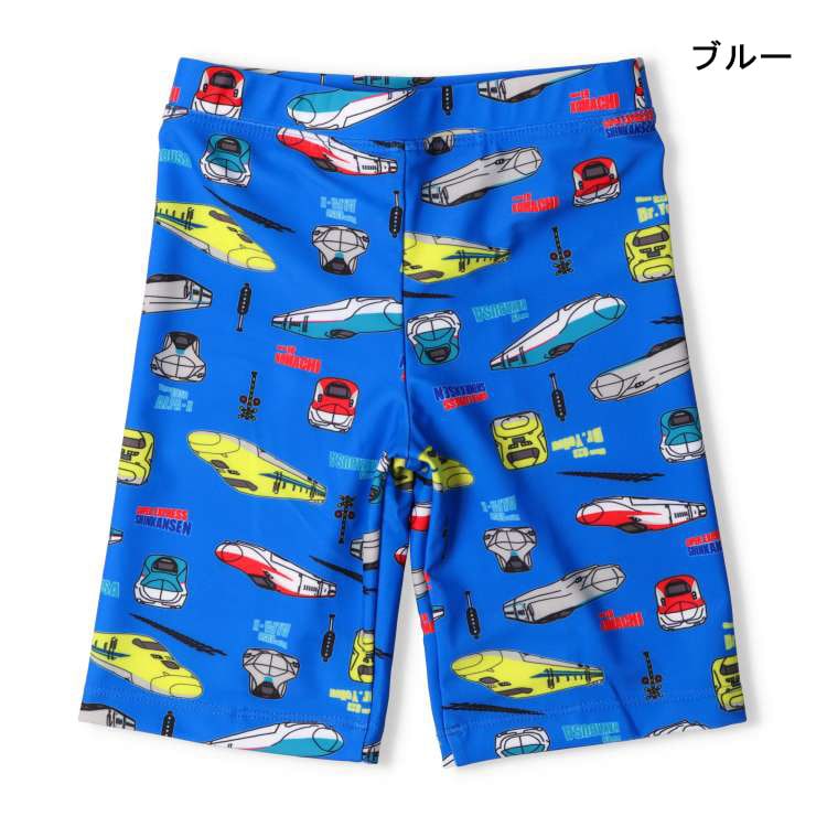 JR Shinkansen train pattern swim shorts and swimsuit