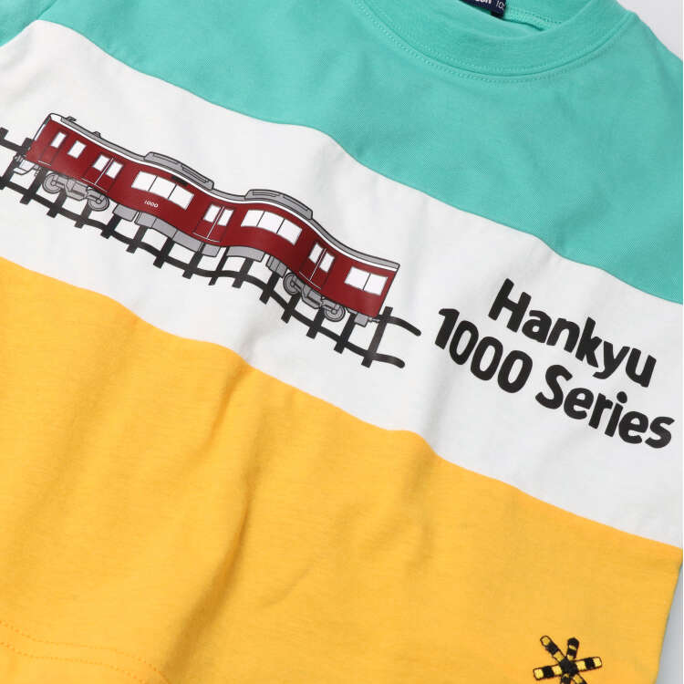 Hankyu Railway 3-stage switching short-sleeved T-shirt