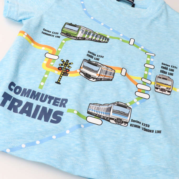Conventional train route map short sleeve T-shirt