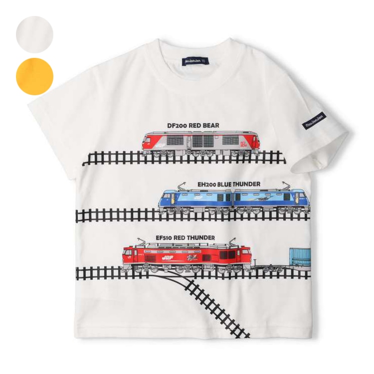 JR freight train track connection short-sleeved T-shirt (orange, 120cm)