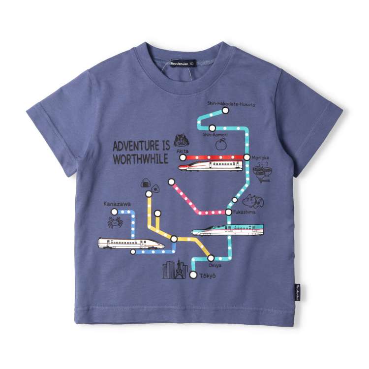 [Online only] JR Shinkansen train route map short-sleeved T-shirt