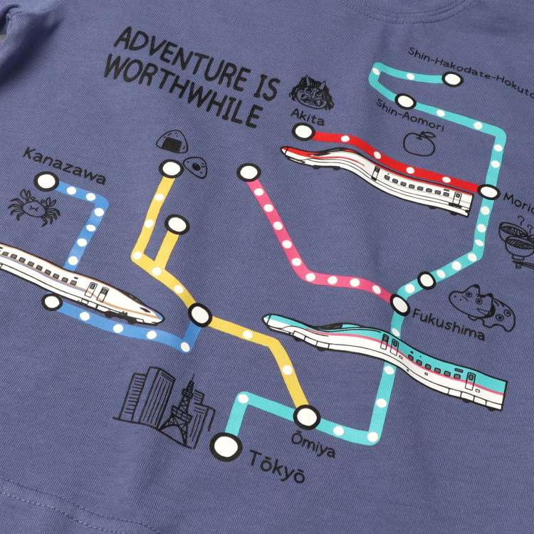 [Online only] JR Shinkansen train route map short-sleeved T-shirt