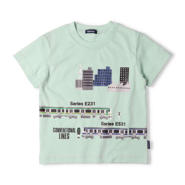 [Online only] JR conventional line train streetscape short-sleeved T-shirt