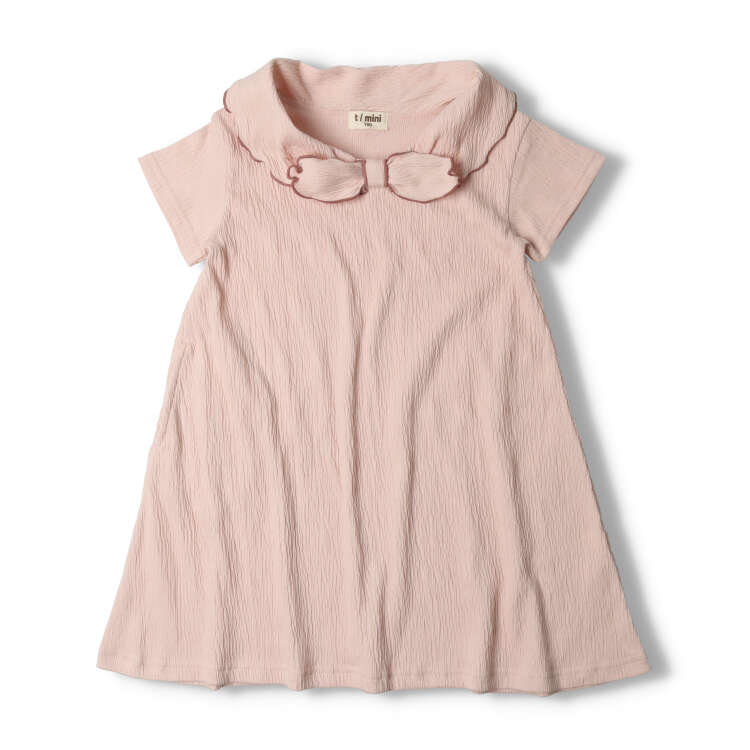 [Online only] Sailor-style ruched short-sleeved dress