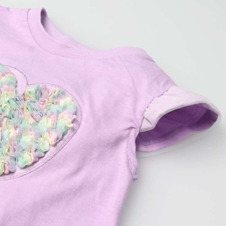 【仅限线上】3D彩虹心形袖荷叶边T恤