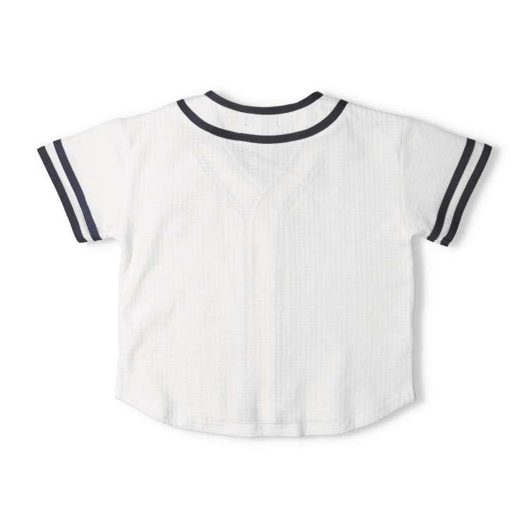 格紋提花棒球短袖襯衫
