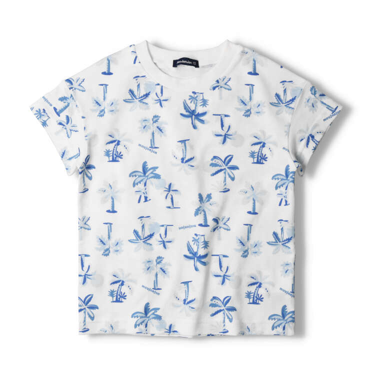 Palm tree pattern short sleeve T-shirt