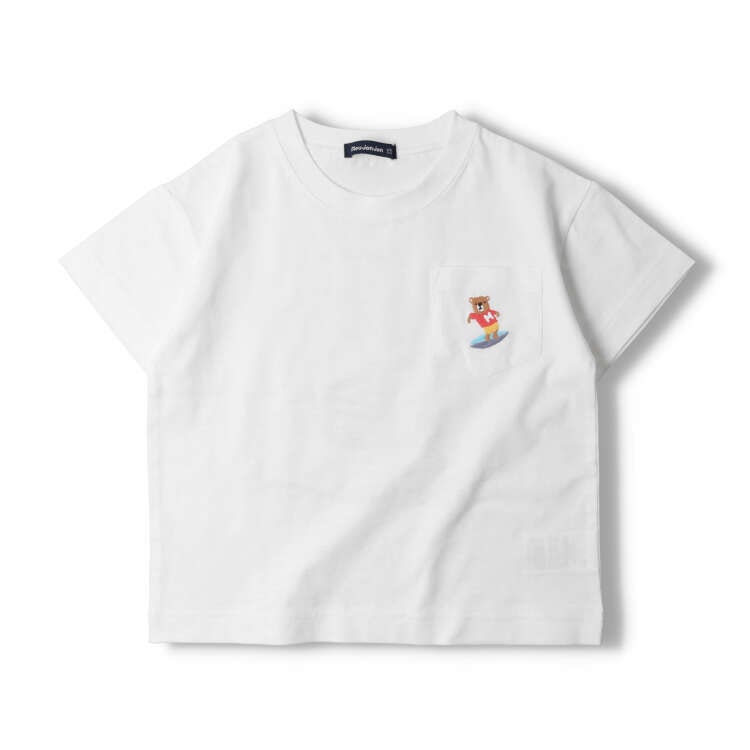 小熊刺绣冲浪短袖T恤