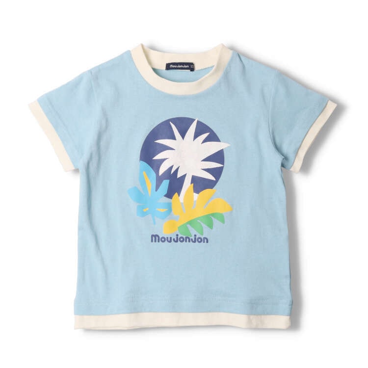 棕榈树图案水变短袖T恤