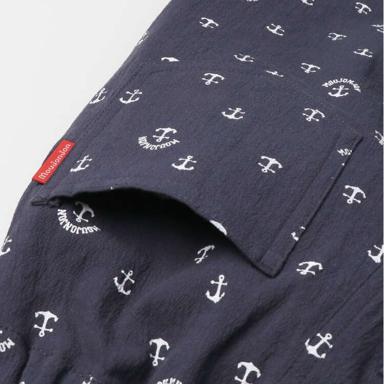 Anchor all-over pattern washer 6/4 length shorts