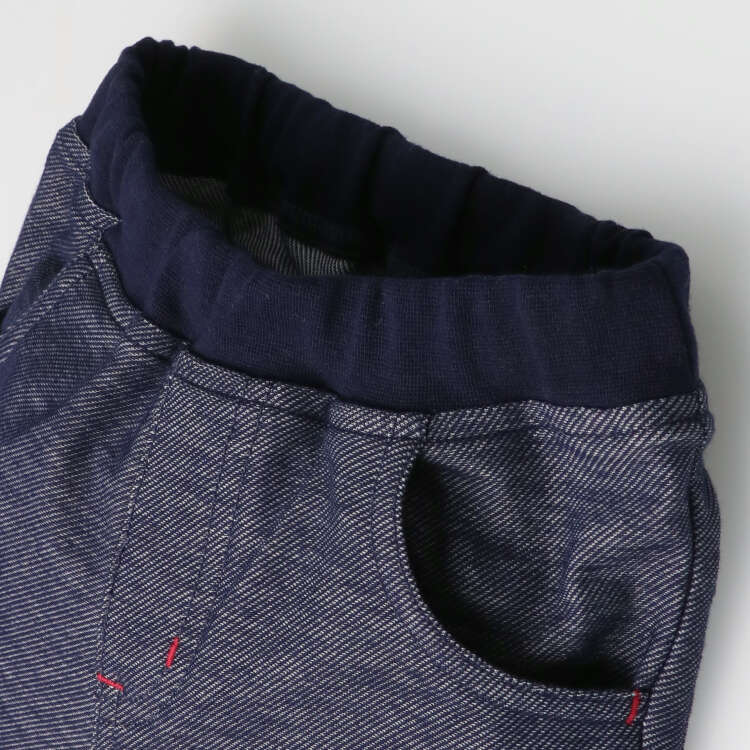 Denim knit 6/4 length shorts