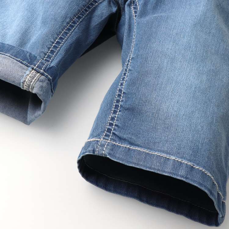 Stretch denim 6/4 length shorts