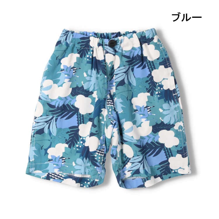 Botanical pattern rayon 5/8 length shorts