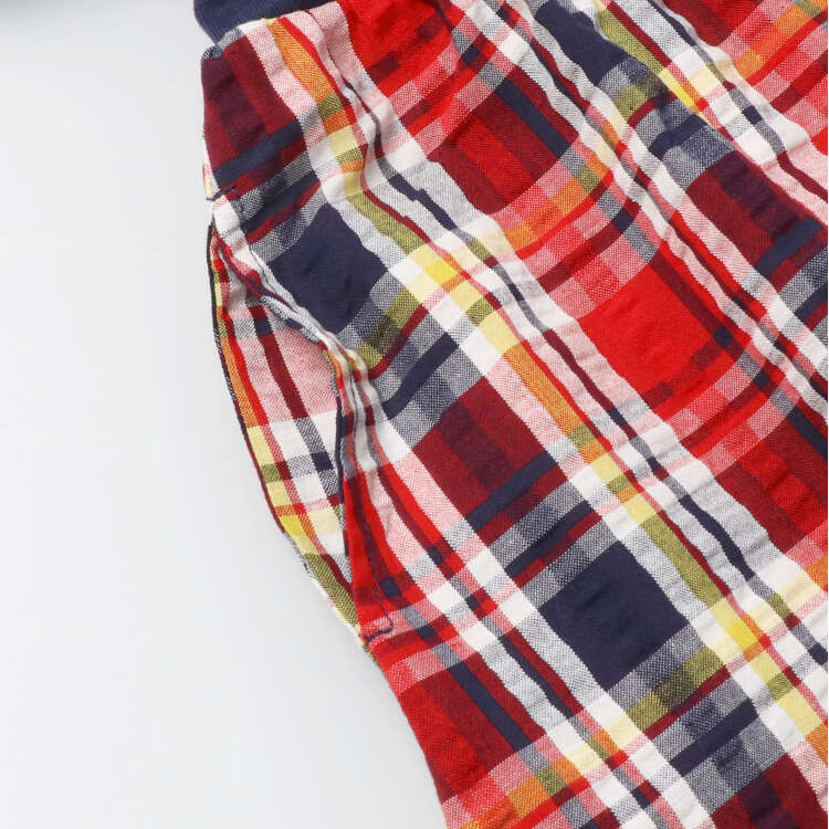 Madras check soccer switching dress