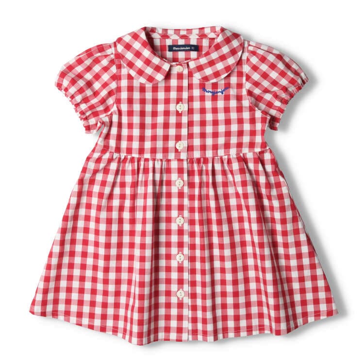 Gingham check open-front dress