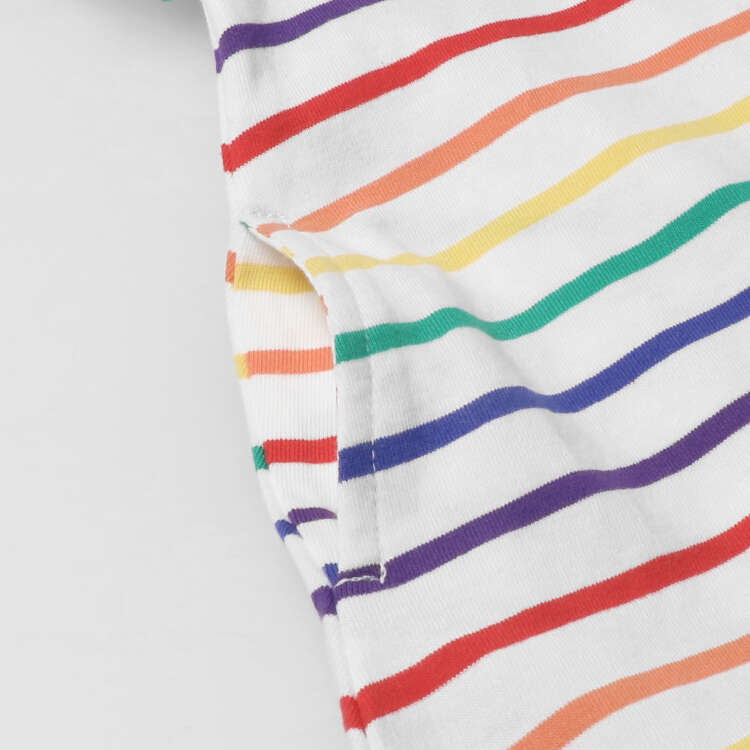Colorful border short sleeve dress