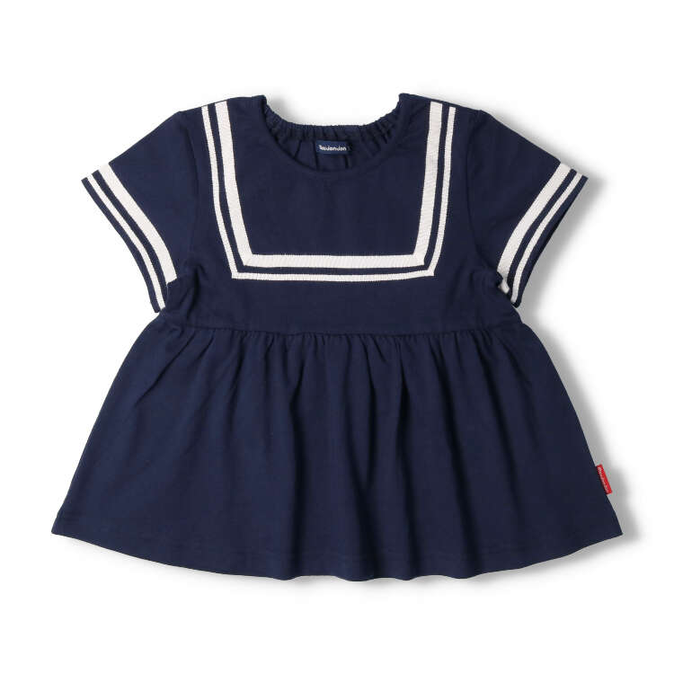 Sailor design short sleeve T-shirt with lines