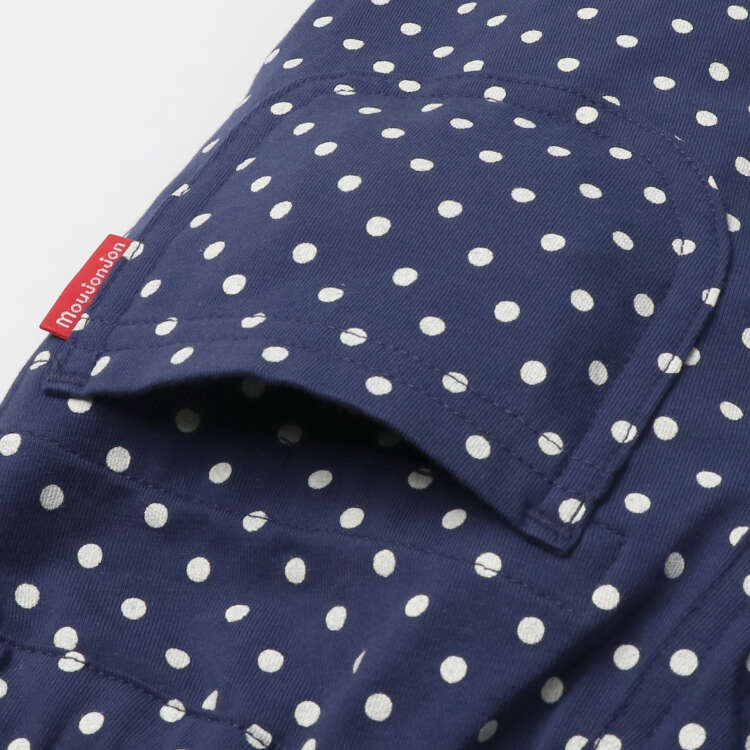 Plain and polka dot pattern 6/8 length shorts