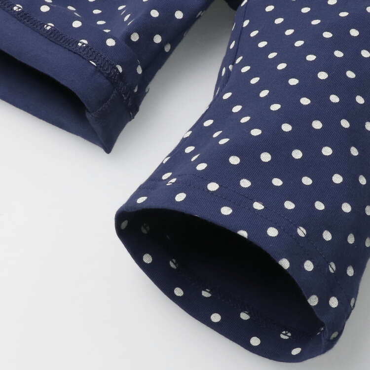 Plain and polka dot pattern 6/8 length shorts