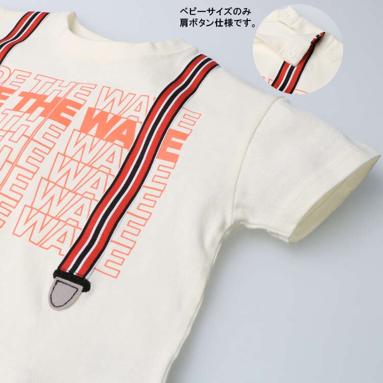 Suspender print layered style short sleeve T-shirt
