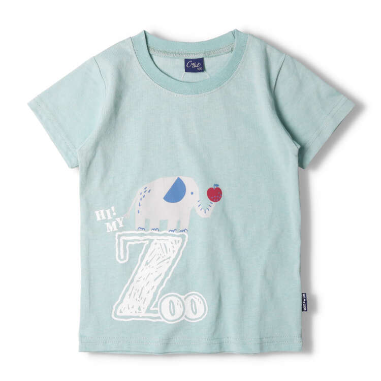 【HI！MY ZOO】ライオン・ゾウプリント半袖Tシャツ