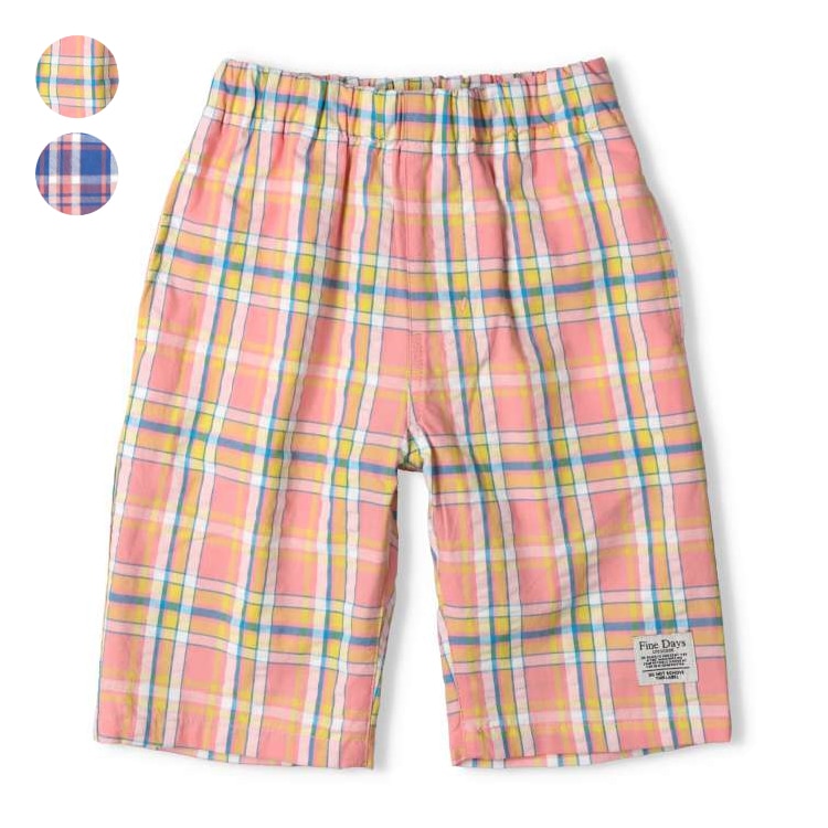 Soccer check 6/8 length shorts (pink, 130cm)