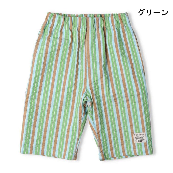 Striped 6/8 length shorts