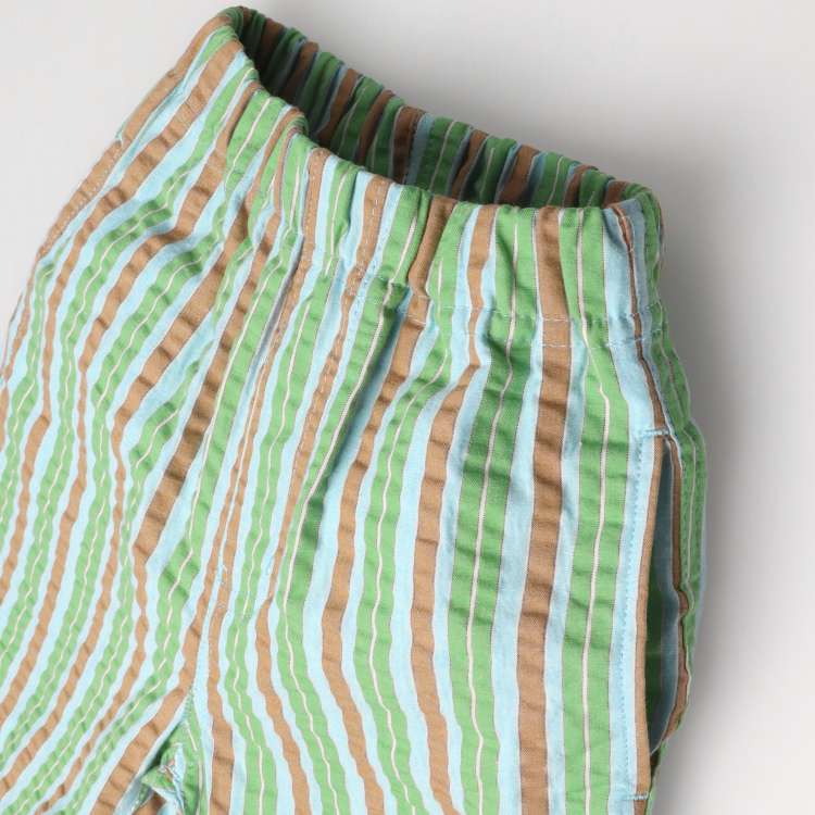 条纹 6/4 长度短裤