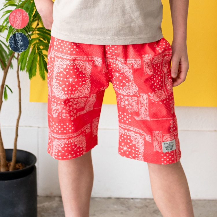 Bandana pattern 5/8 length shorts (con, 100cm)