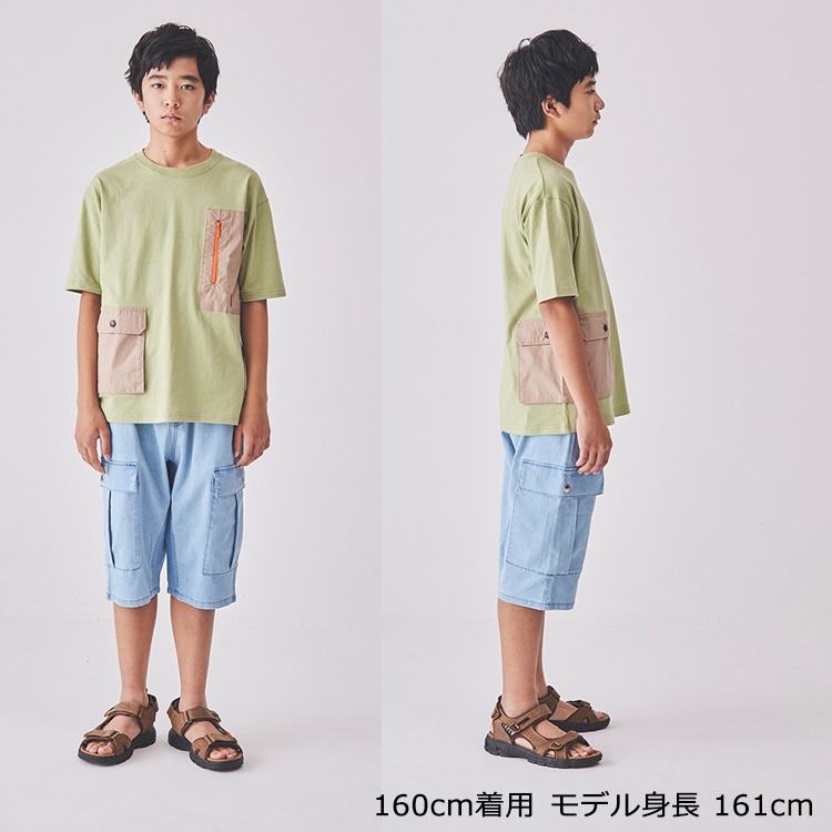 *ポケット付半袖Tシャツ(140cm-160cm)