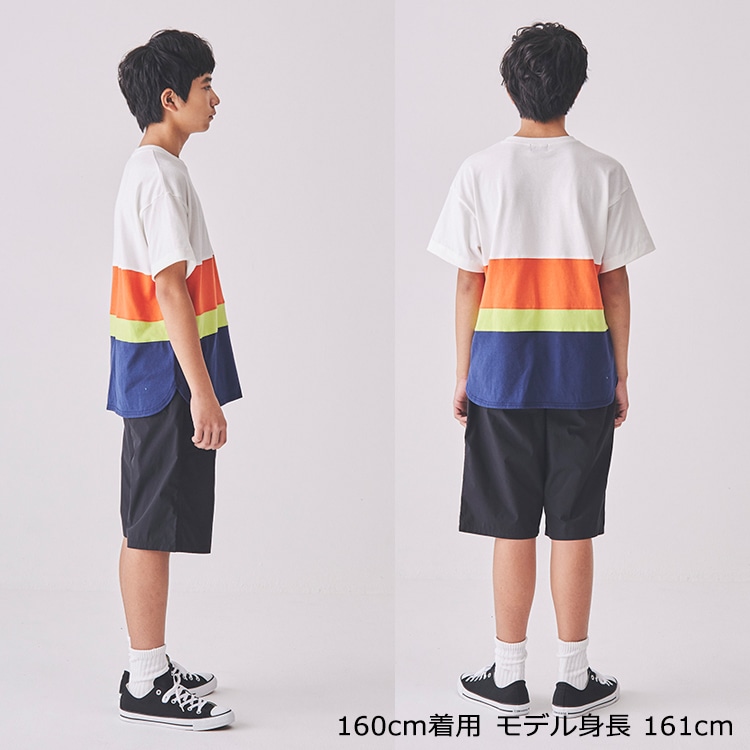 配色切换短袖T恤（140cm-160cm）