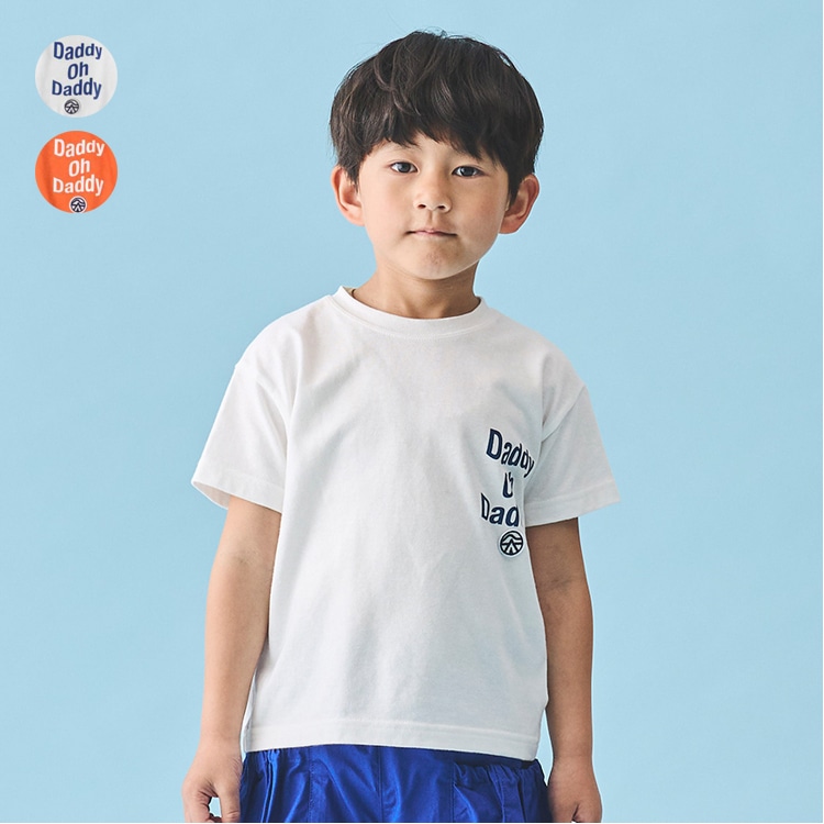 Back-print short-sleeved T-shirt (orange, 120cm)