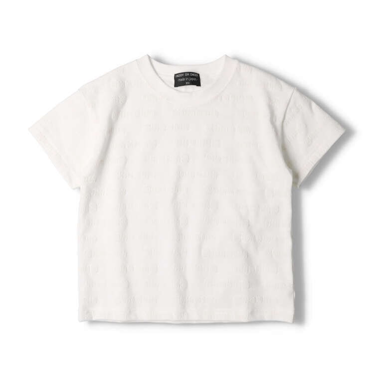 立体ロゴ総柄プリント半袖Tシャツ(ホワイト, 100cm)