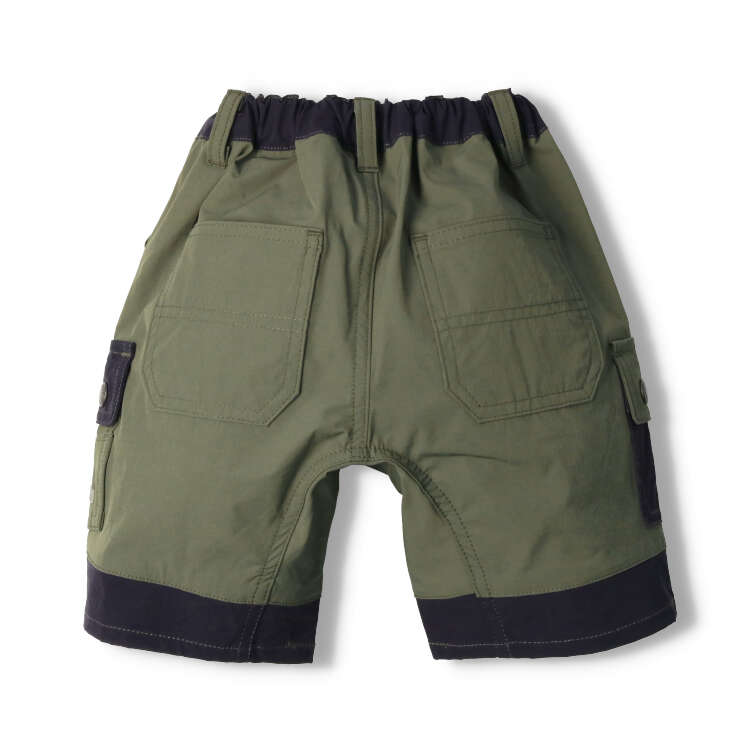 Bicolor nylon half-length shorts