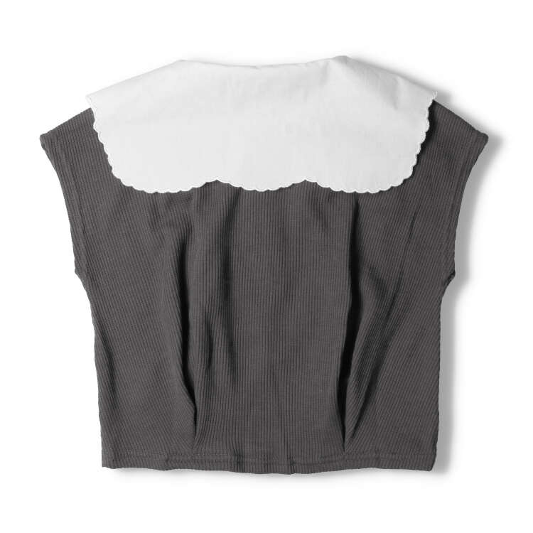 Waffle T-shirt with lace collar (80cm-130cm)