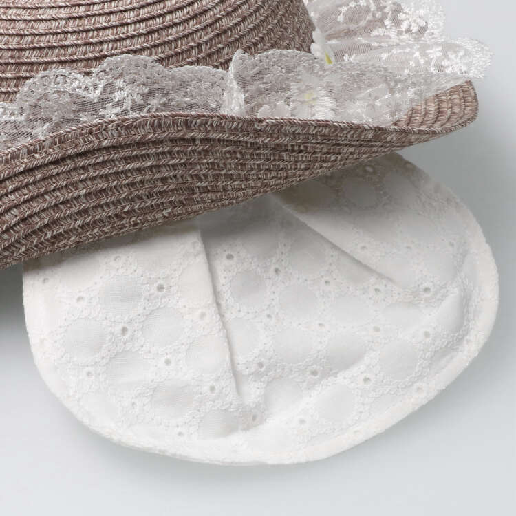 お花レースポリブレードハット・帽子(46cm-56cm) | 子供服・ベビー服の