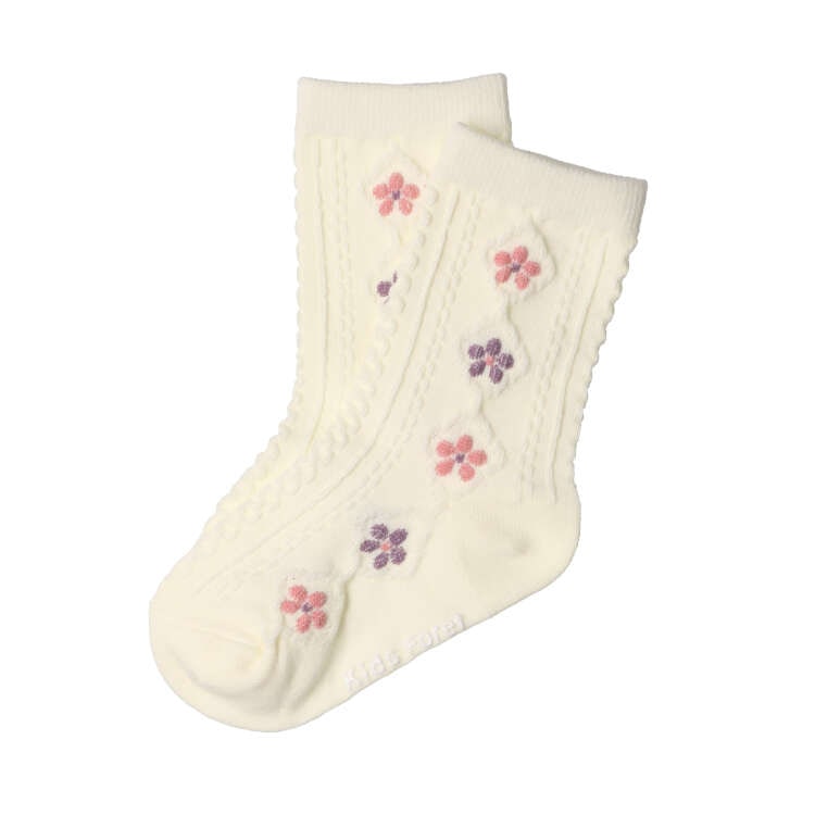 Flower float knit crew socks