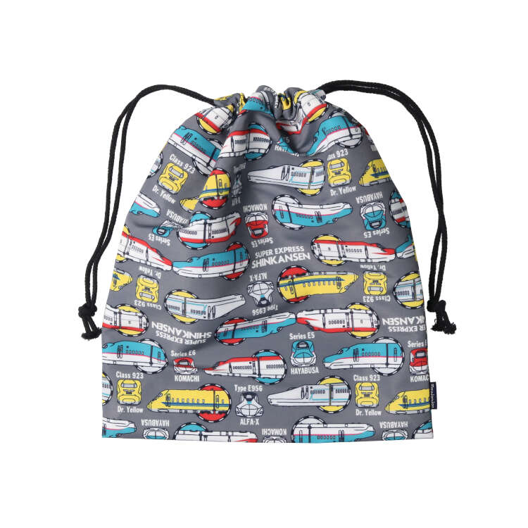 JR新幹線電車柄巾着袋・きんちゃく袋【L】 | 子供服・ベビー服の通販は 